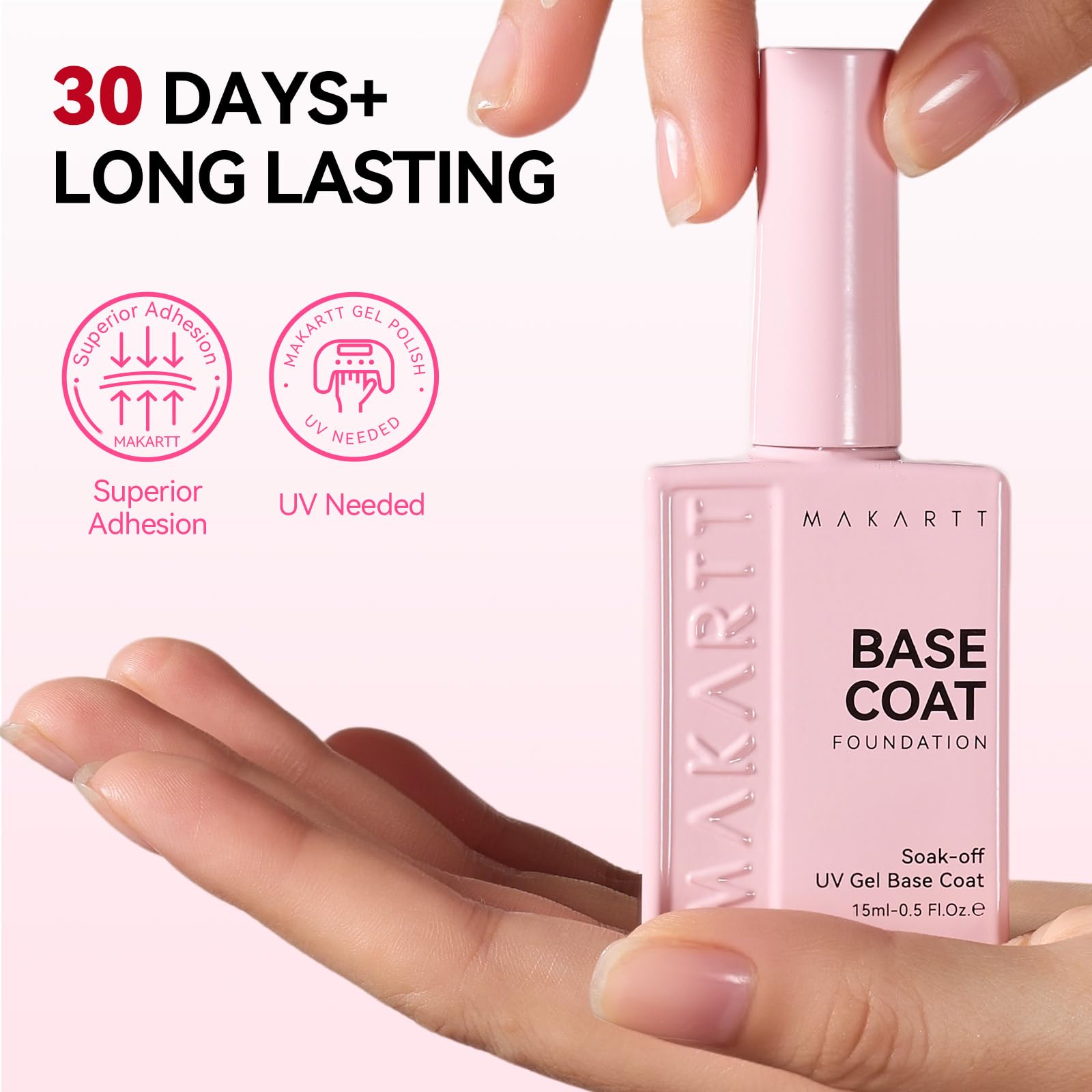 Makartt curing under LED lamp highlighting quick 60-second cure benefit