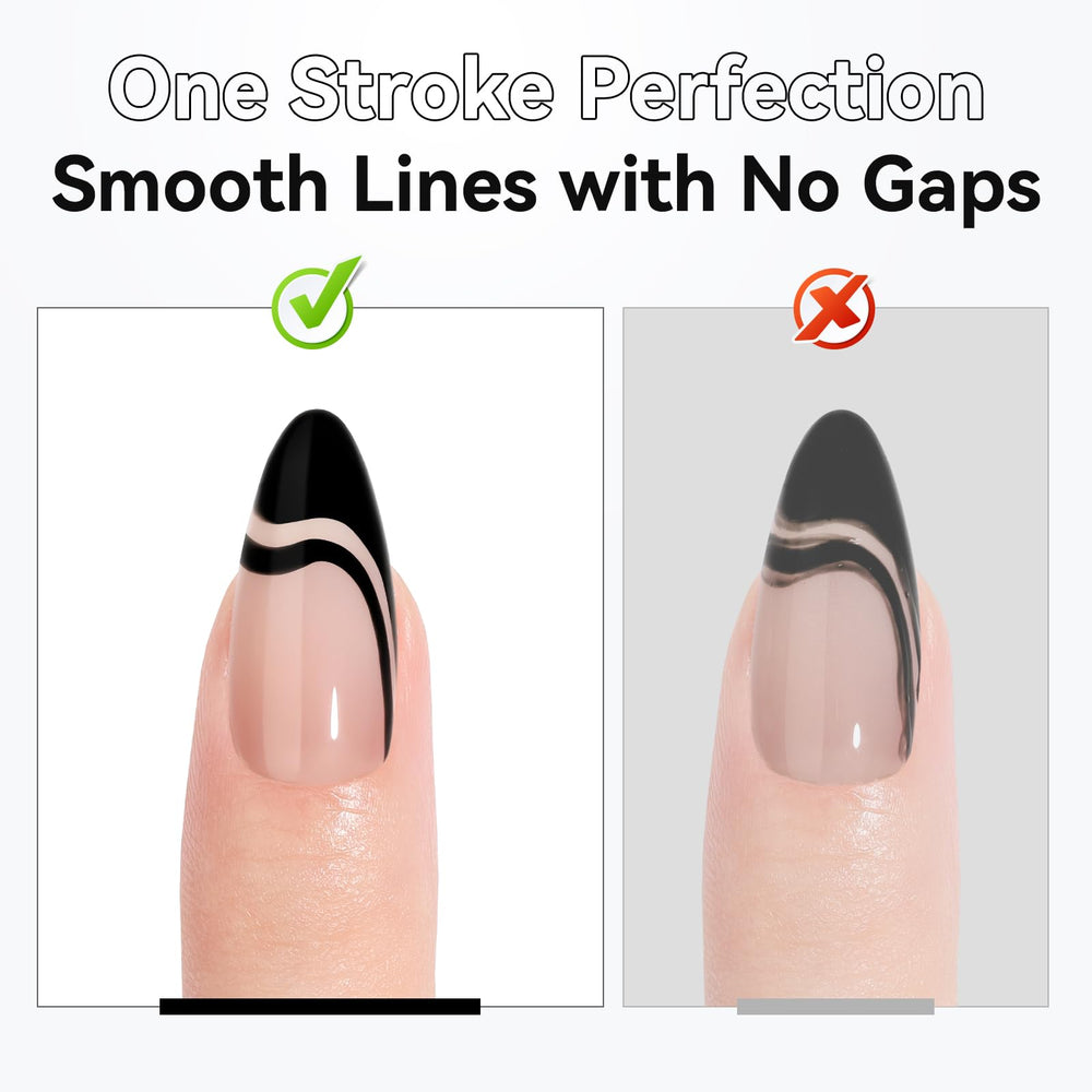 Makartt demo of French tips created with the liners giving professional finish