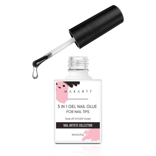 Makartt bottle front view showing clear 15ml gel and professional branding benefit