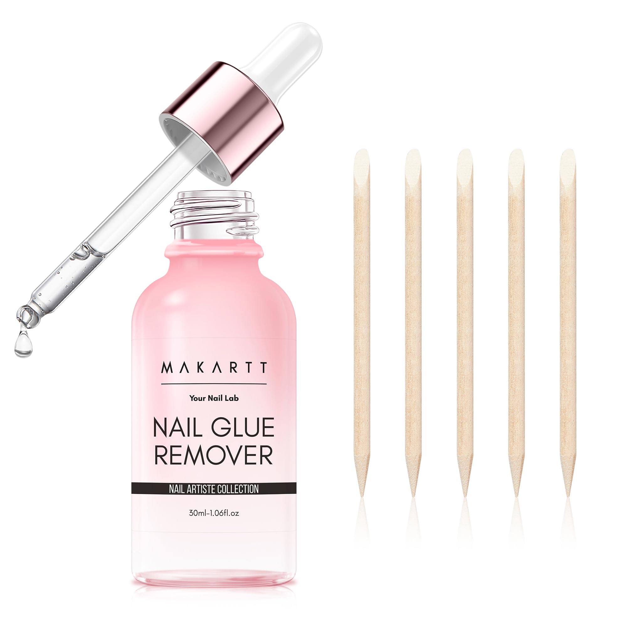 Makartt bottle front view showing label and 30ml size, gentle removal benefit