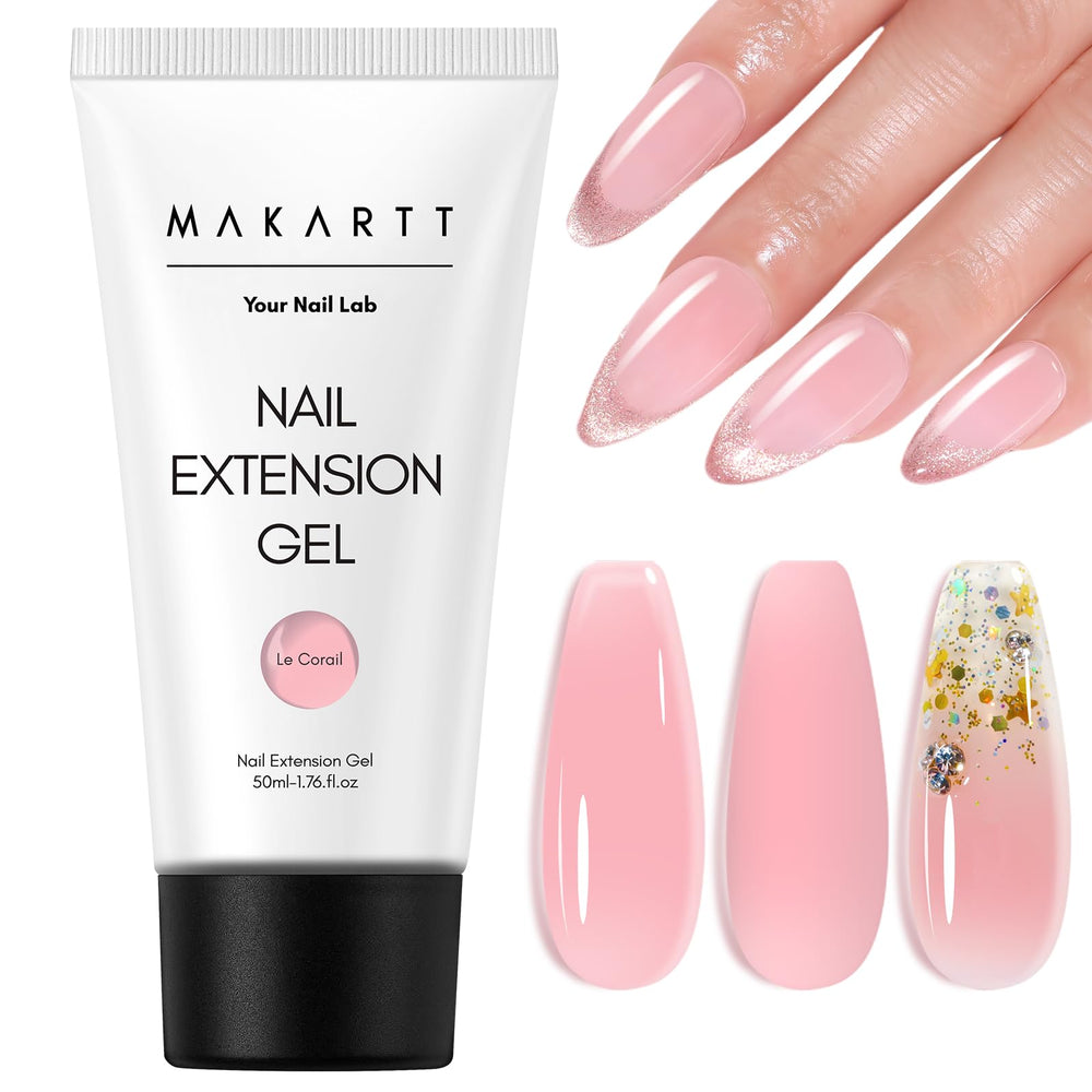 Makartt jar front view showing natural pink gel and easy identification benefit