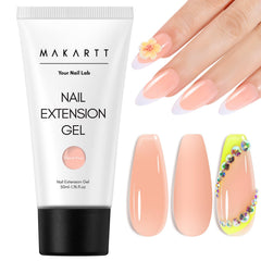 Makartt jar front view showing 50ML nude builder gel and professional packaging benefit
