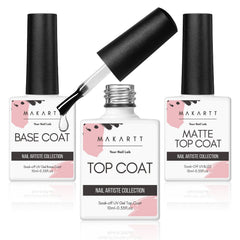 Makartt three-piece kit front packaging showing base and two no-wipe top coats for versatile finishes