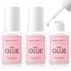 Makartt front packaging showing three 7ml glue bottles and compact kit benefit