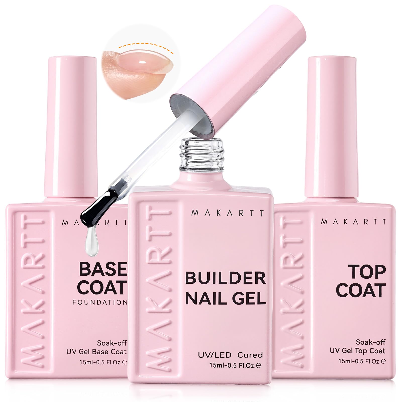 Makartt front packaging showing the 3-piece builder gel kit benefit