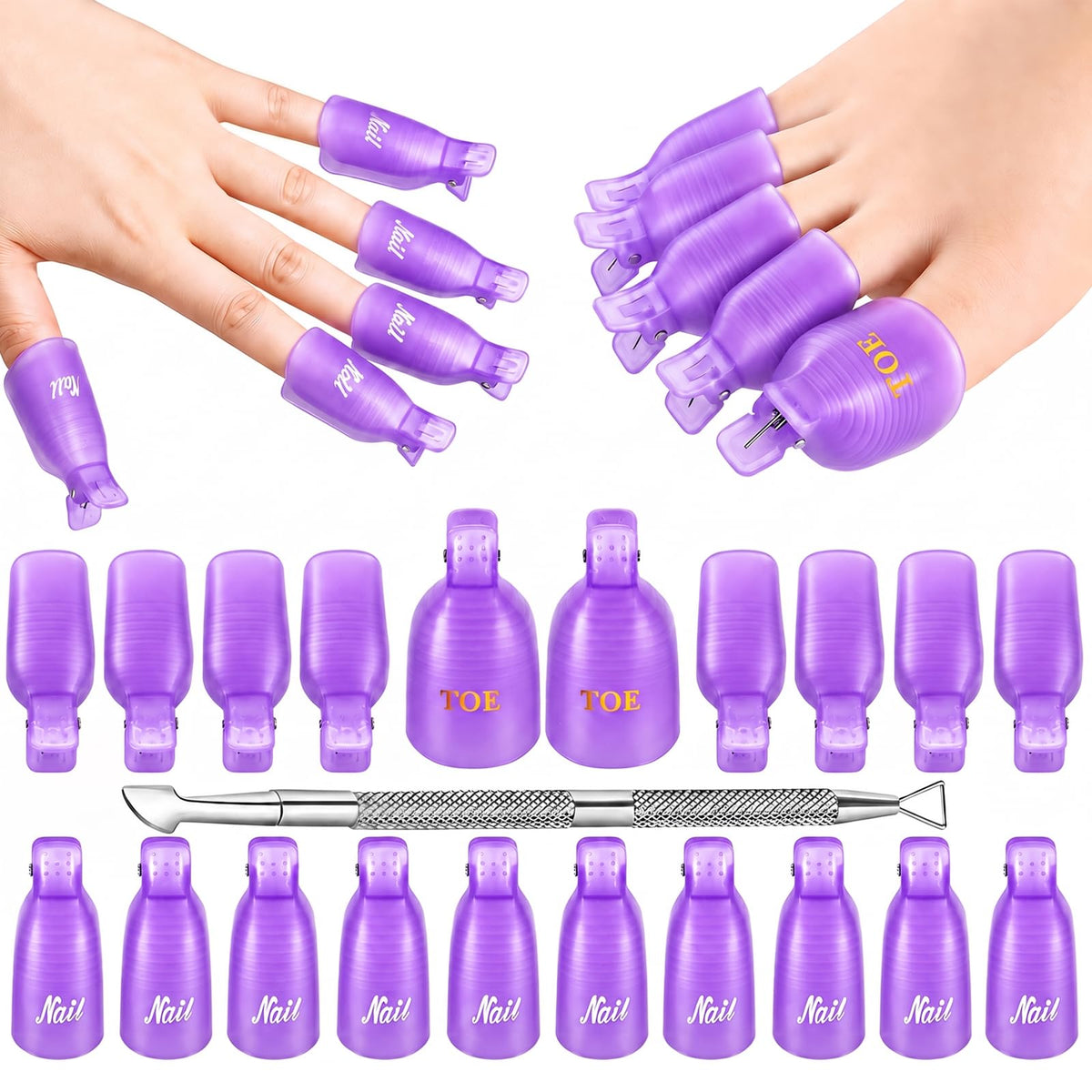 Makartt front view of 20-piece clips kit showing organized set and quick removal benefit