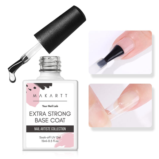 Makartt front packaging showing clear 15ml base coat and label for easy identification