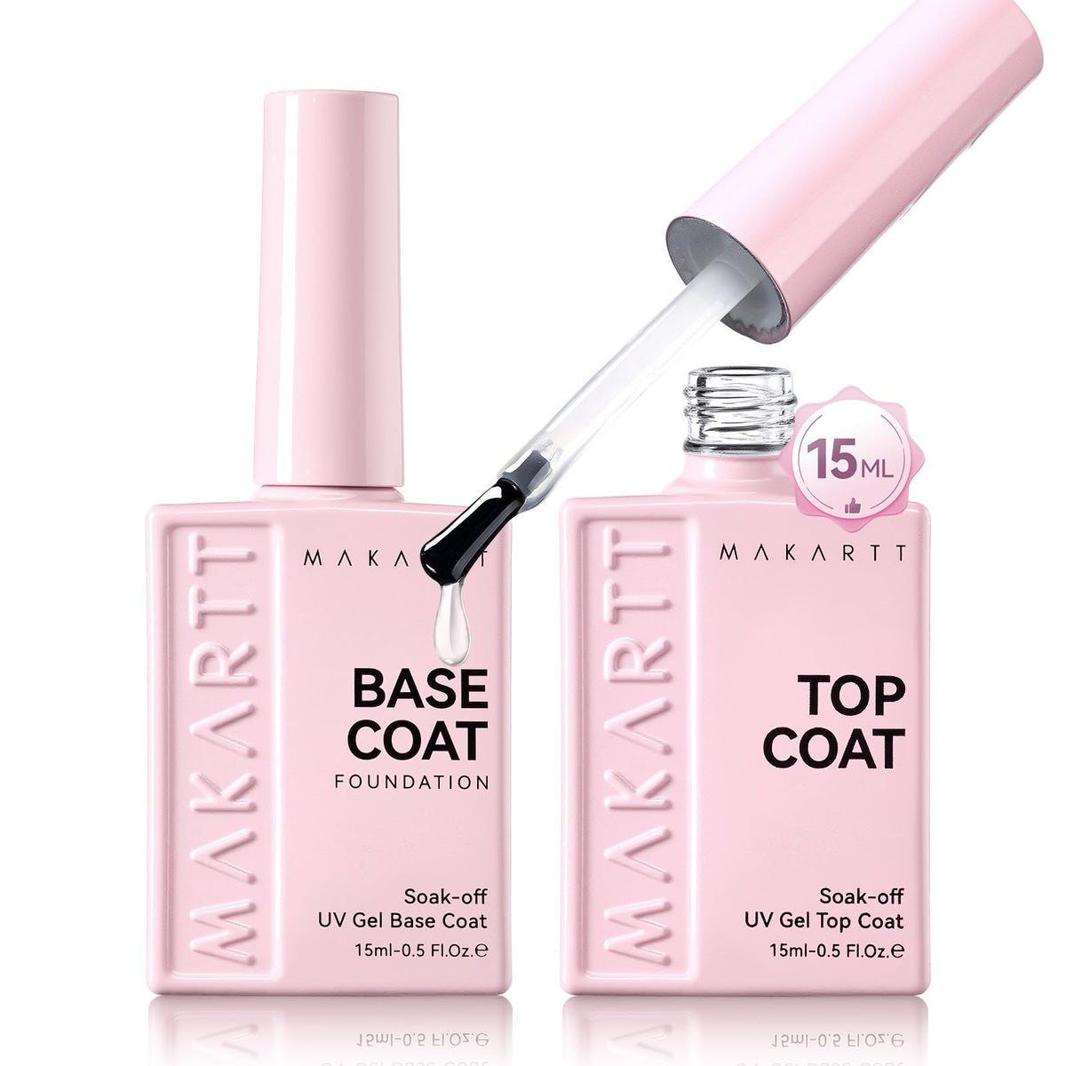 Makartt front packaging showing both 15ml base and top bottles and benefits