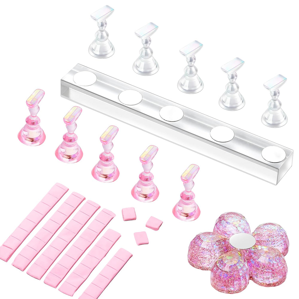 Makartt front view acrylic stand showing stable base for precise nail art