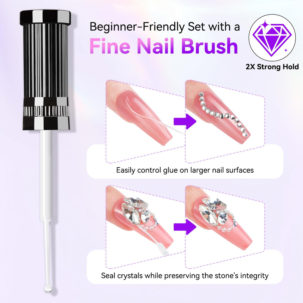 Makartt glue gel drop on nail showing controlled texture and flow