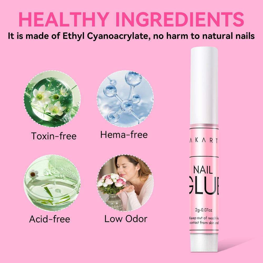 Makartt glue drop texture demonstrating clear formula and quick drying benefit