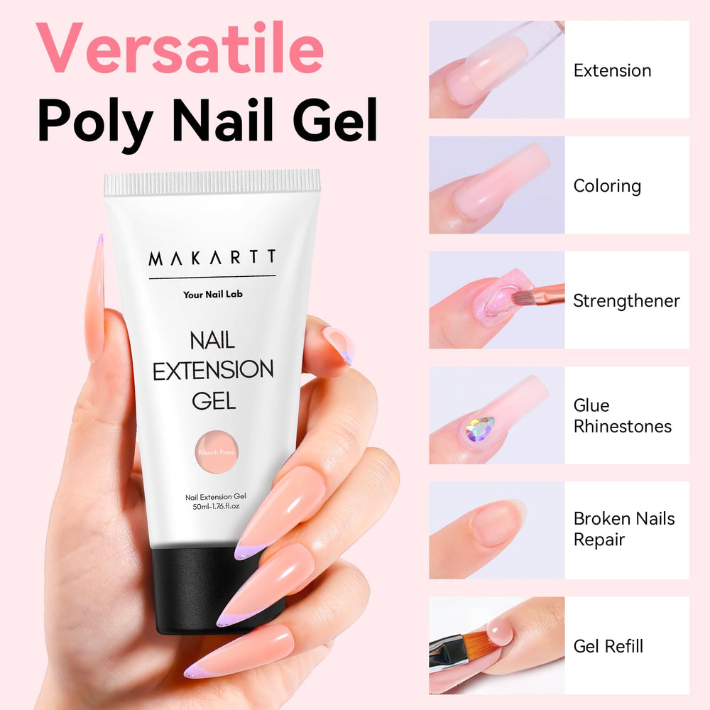 Makartt open jar close-up showing thick poly gel texture for easy sculpting benefit