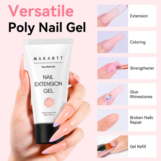 Makartt open jar close-up showing thick poly gel texture for easy sculpting benefit