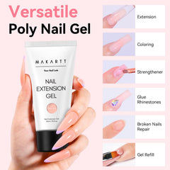Makartt open jar close-up showing thick poly gel texture for easy sculpting benefit