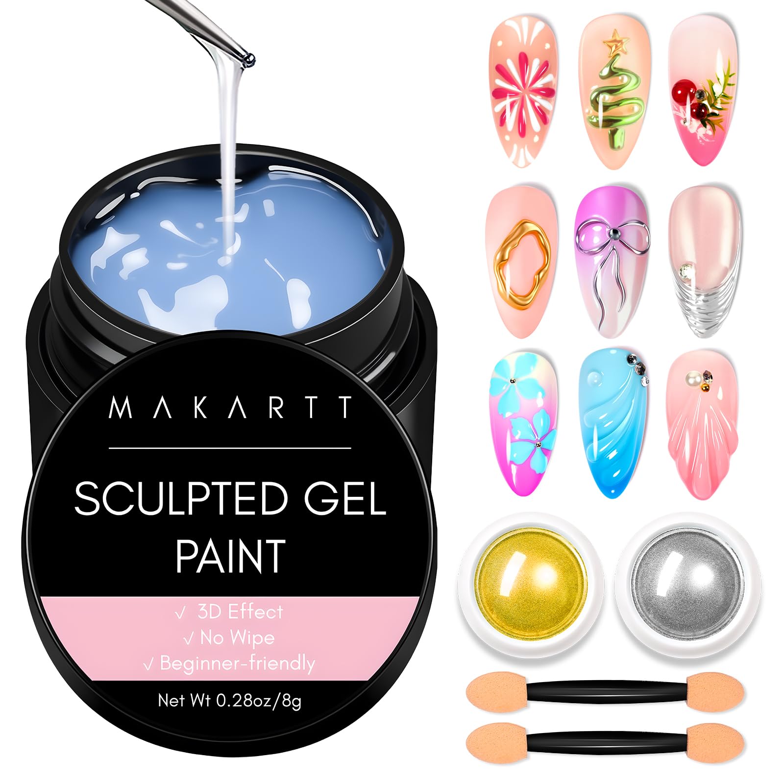 Makartt kit front layout showing all components for versatile nail art