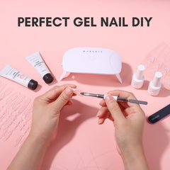Makartt manicure flatlay with tools showing professional kit compatibility and results