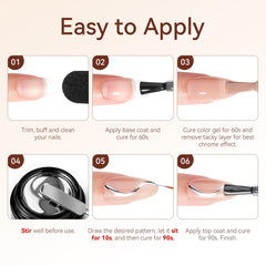 Makartt lifestyle manicure on model hands displaying salon-quality mirror nails and polished look