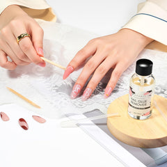 Makartt in a home manicure scene saving time on press-on removal