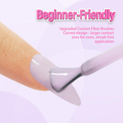 Makartt lilac on natural nails showing high-gloss pale violet finish