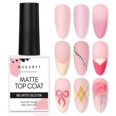 Makartt matte top coat front bottle showing brand and matte finish benefits