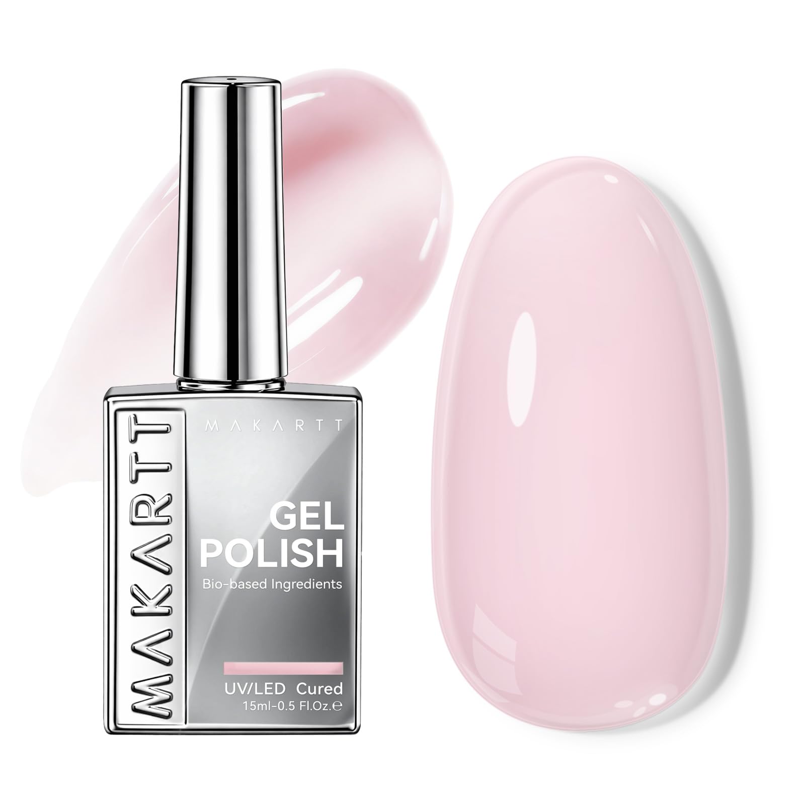 Makartt before and after nails demonstrating milky pink overlay improving polished appearance