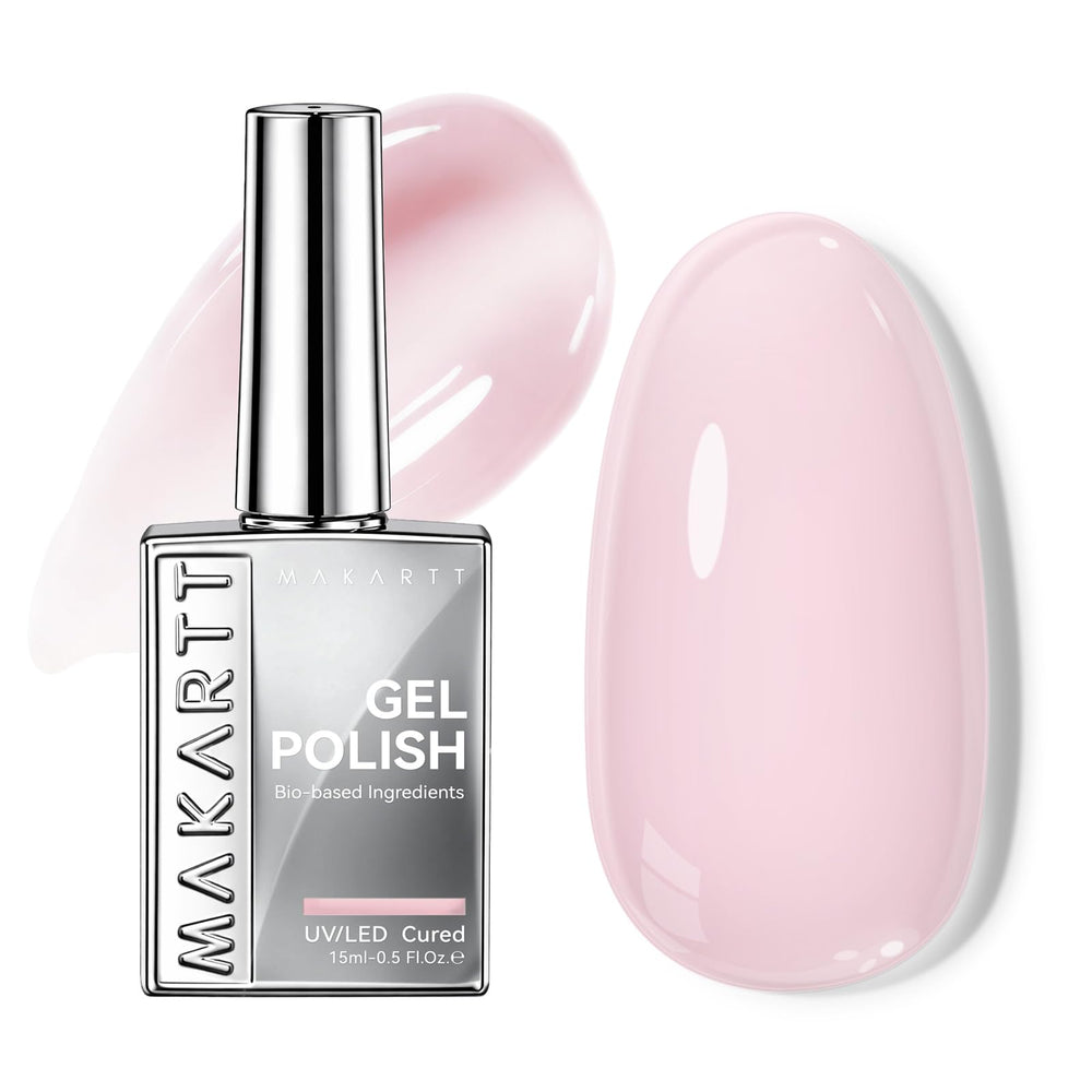 Makartt before and after nails demonstrating milky pink overlay improving polished appearance