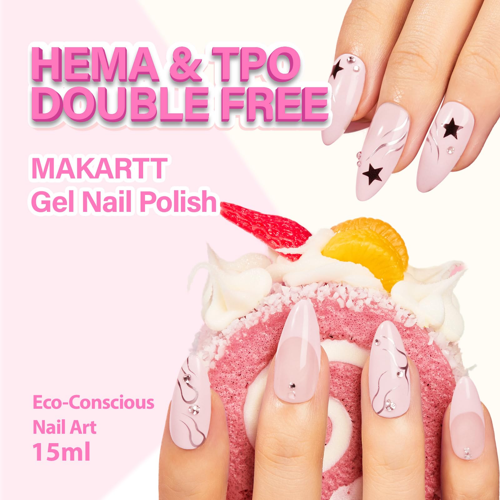 Makartt brush stroke of jelly pink on palette showing smooth self-leveling application benefit