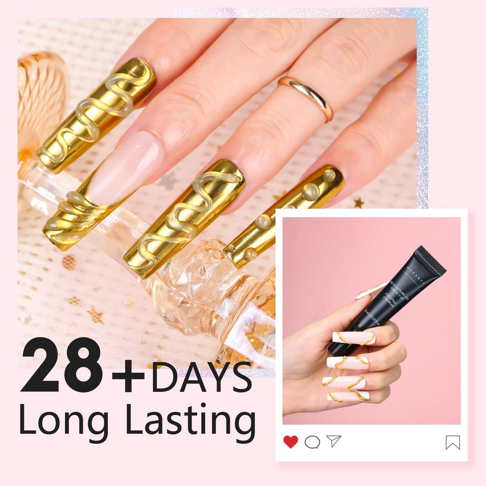 Makartt mirror effect applied on nails showcasing high-shine finish