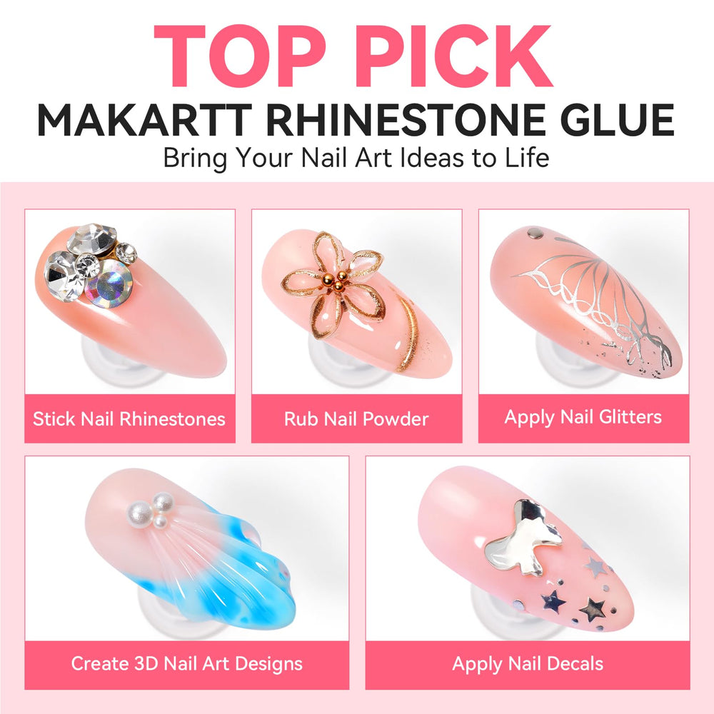 Makartt glue in use placing rhinestone demonstrating controlled application benefit