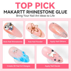 Makartt glue in use placing rhinestone demonstrating controlled application benefit