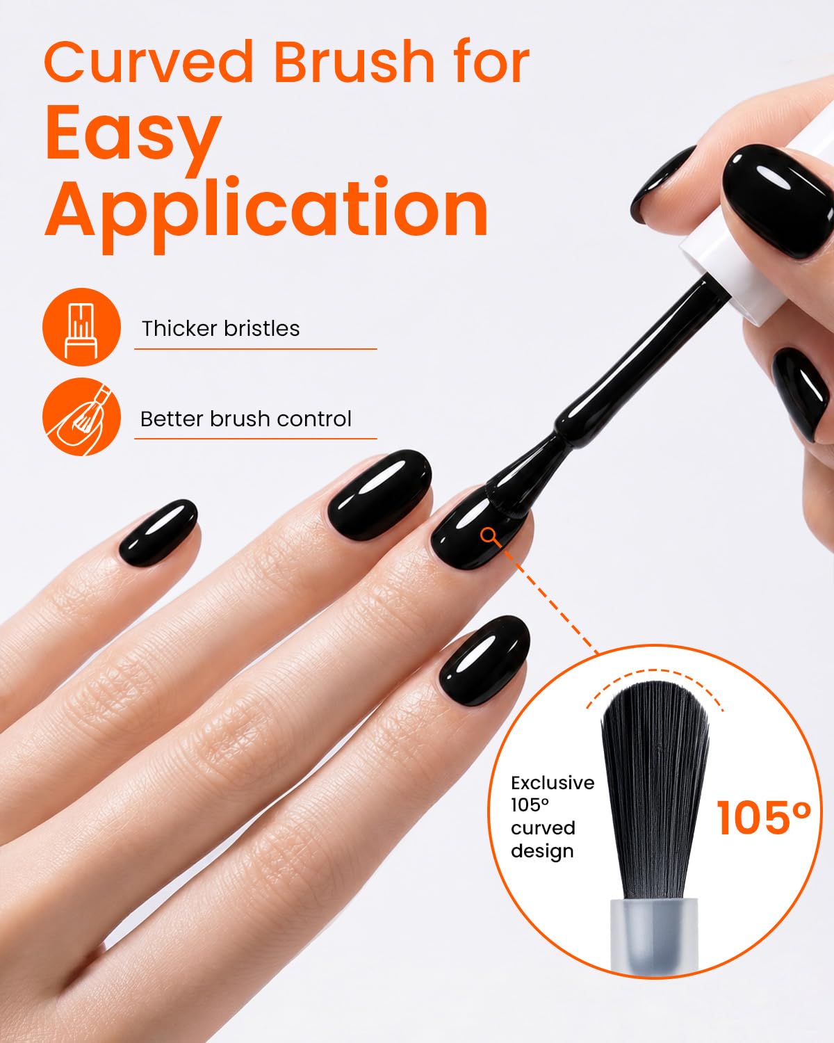 Makartt nail polish being applied on a fingernail for quick at-home manicure