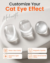 Makartt nail wheel swatches showing glassy silver translucence and options