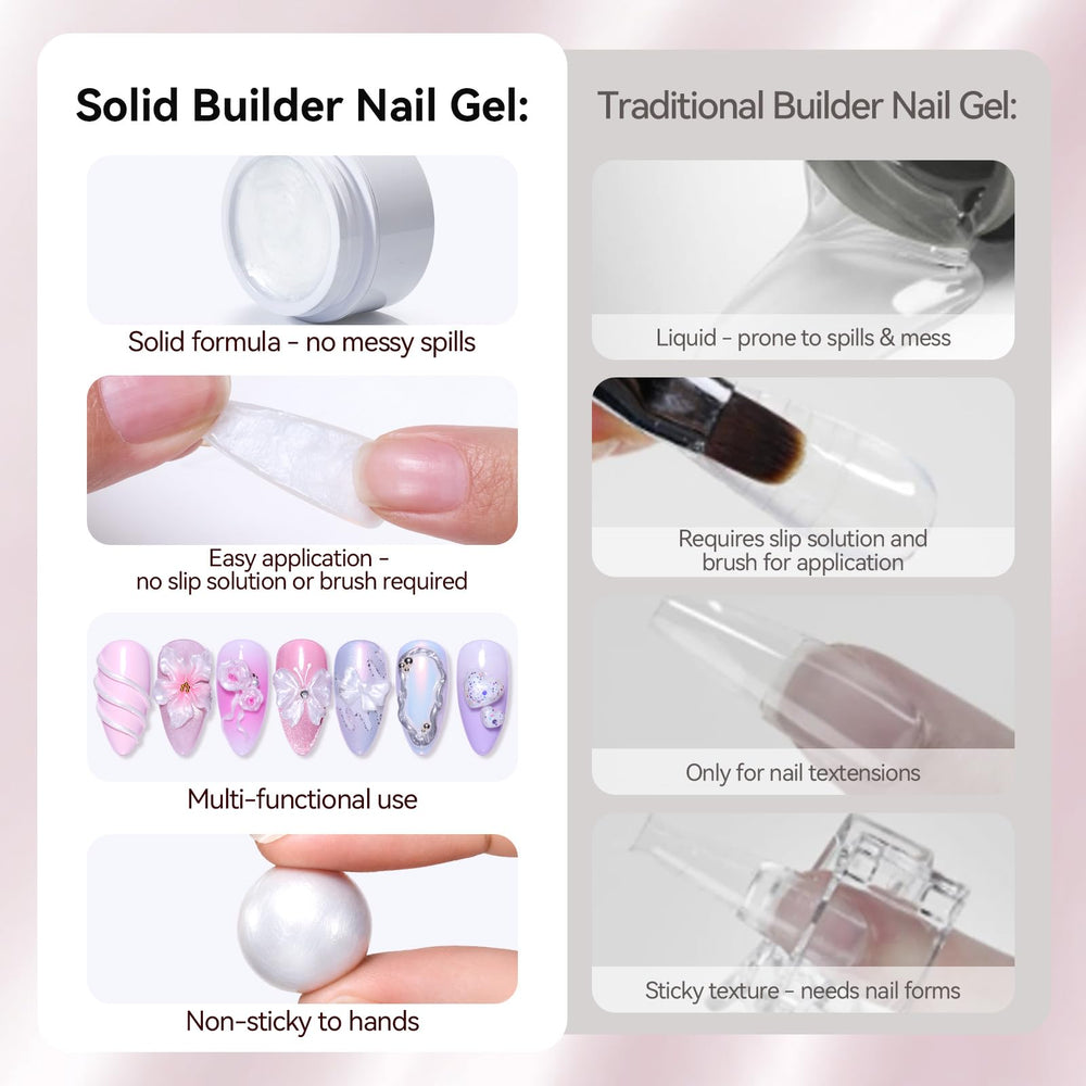 Makartt pearl white nails with chrome finish example showing compatibility with pigments and polished look