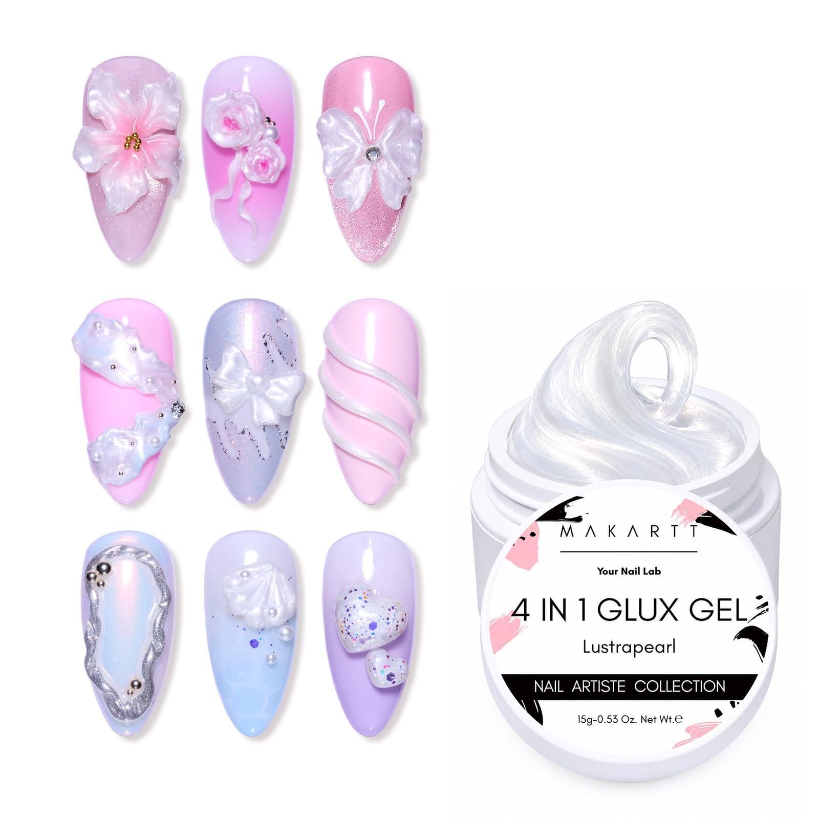 Makartt pearl white pot front view showing compact 15ml jar and clear lid benefit easy storage