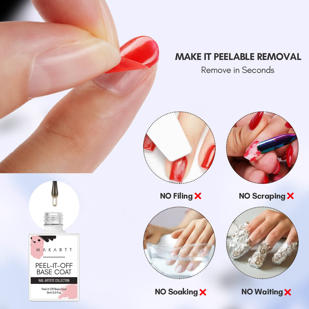 Makartt peeled-off gel polish showing effortless removal benefit