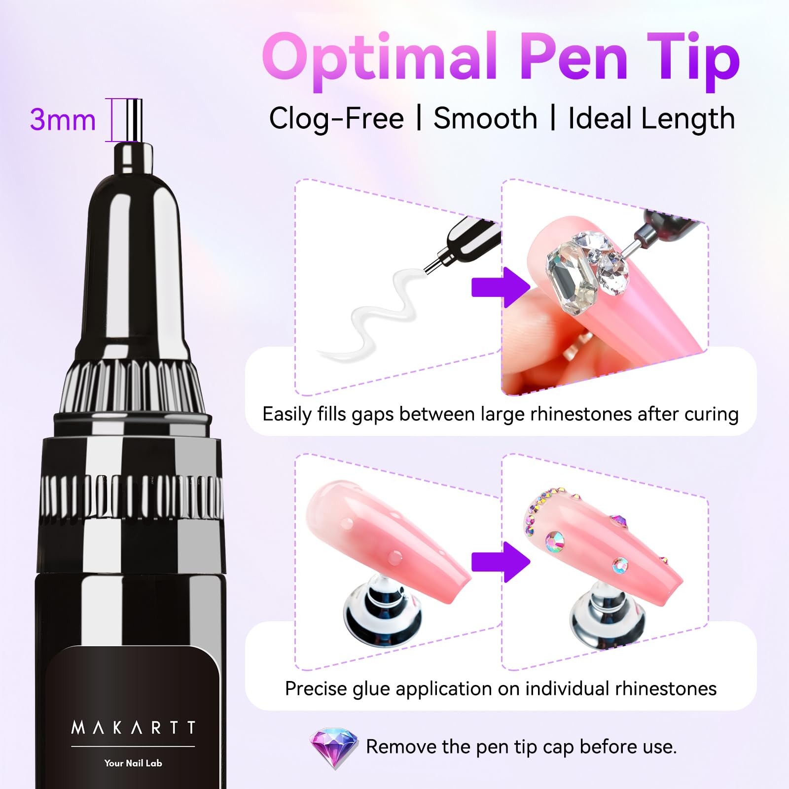 Makartt pen tip placing a tiny crystal with exact precision