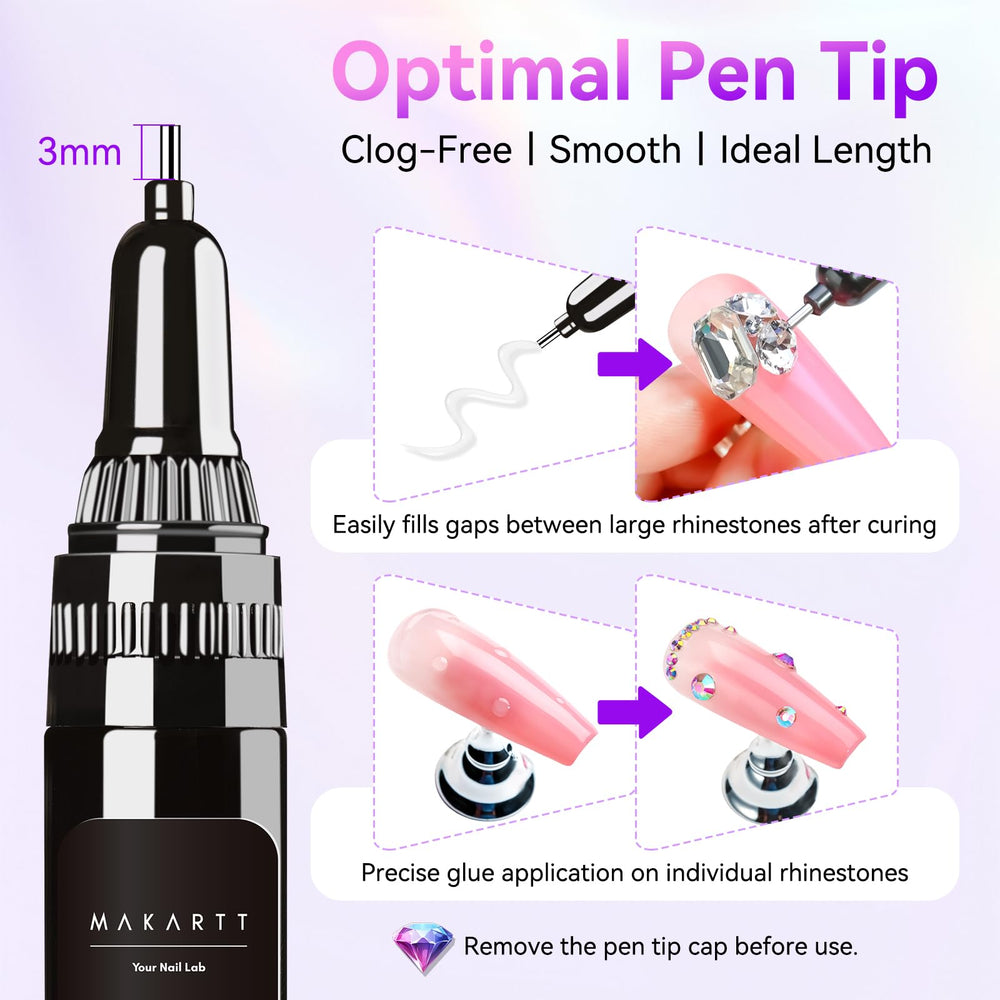 Makartt pen tip placing a tiny crystal with exact precision