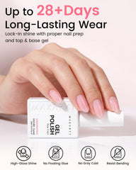 Makartt polish applied on natural nails showing glossy, natural look benefit