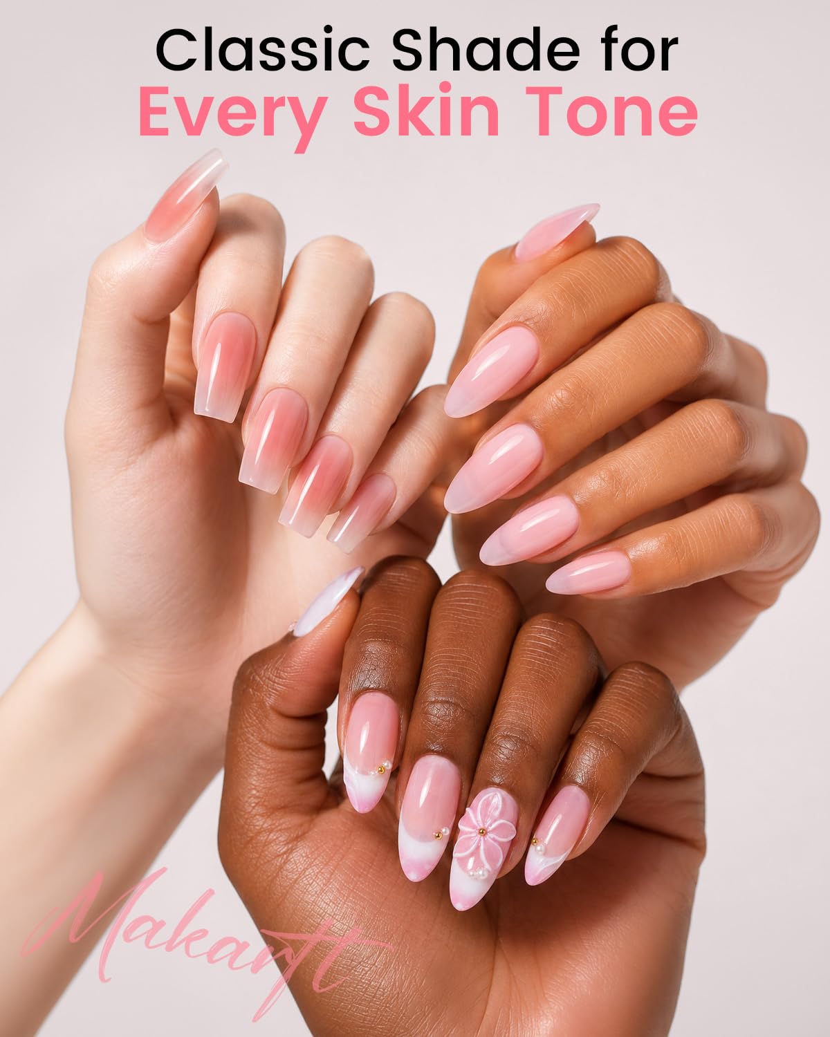 Makartt bottle in a relaxed table setting showing effortless at-home manicure benefit