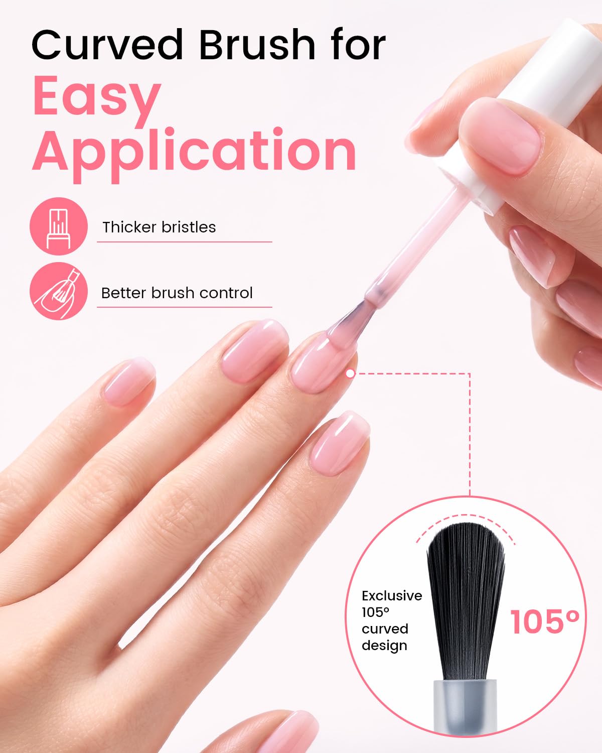 Makartt nail-tip swatch revealing sheer jelly pink finish benefit