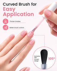 Makartt nail-tip swatch revealing sheer jelly pink finish benefit