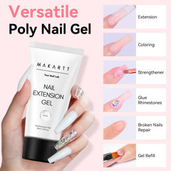 Makartt white poly gel texture close-up demonstrating thick sculptable consistency and control