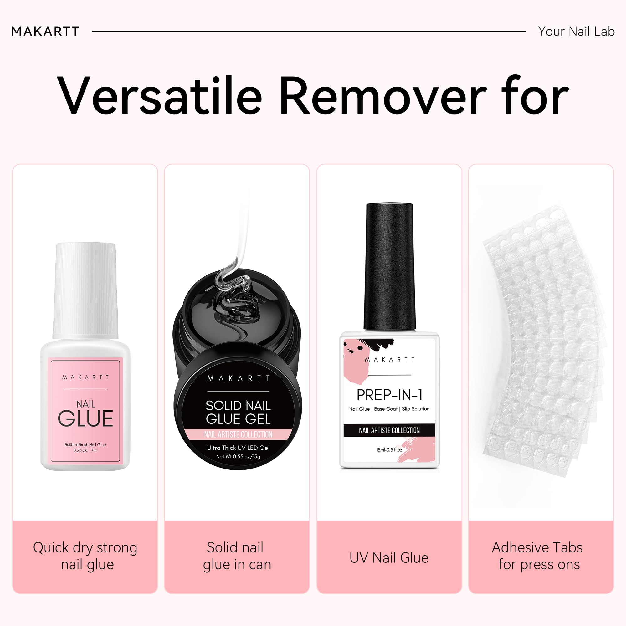 Makartt remover applied to press-on edge demonstrating faster glue release
