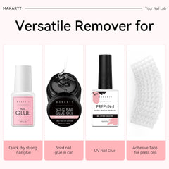 Makartt remover applied to press-on edge demonstrating faster glue release