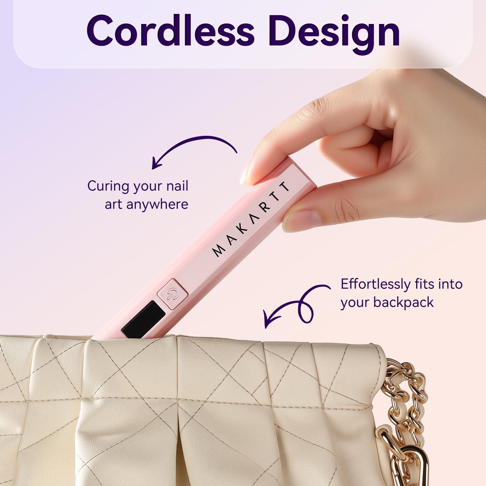 Makartt curing rhinestone nail art showing precise targeted light