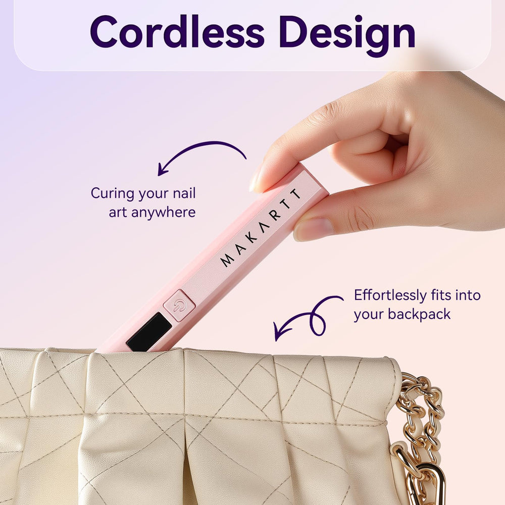 Makartt curing rhinestone nail art showing precise targeted light