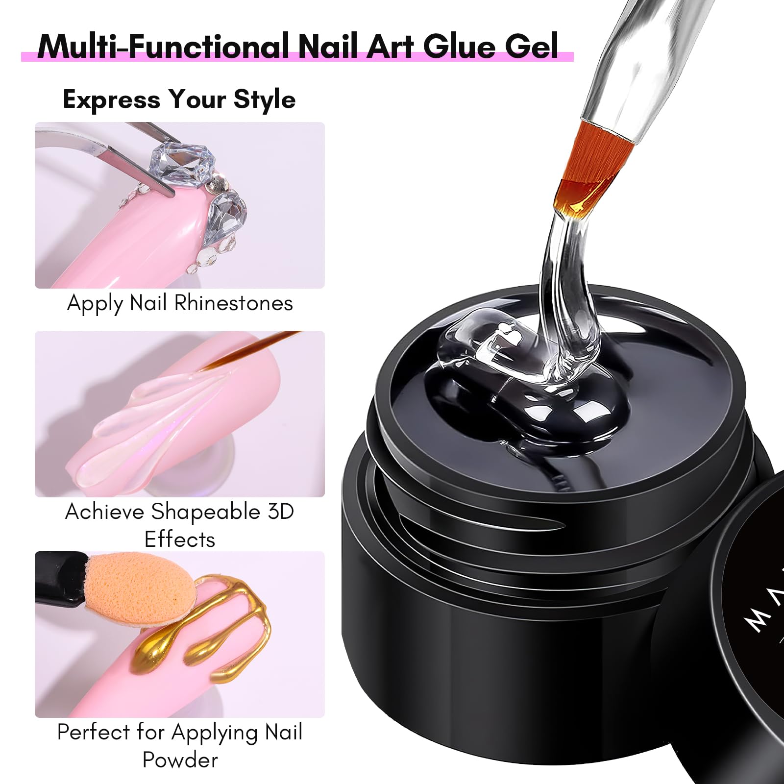 Makartt rhinestones being placed on a nail showing controlled positioning