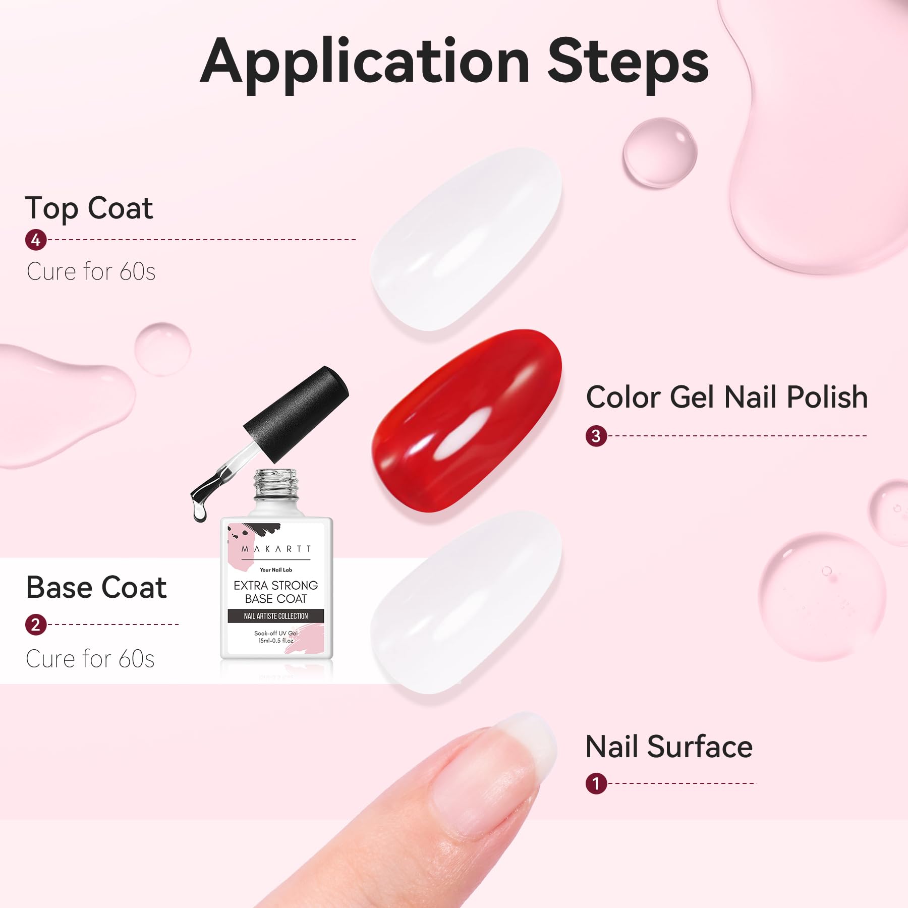 Makartt salon lifestyle shot with technician applying base coat for professional results