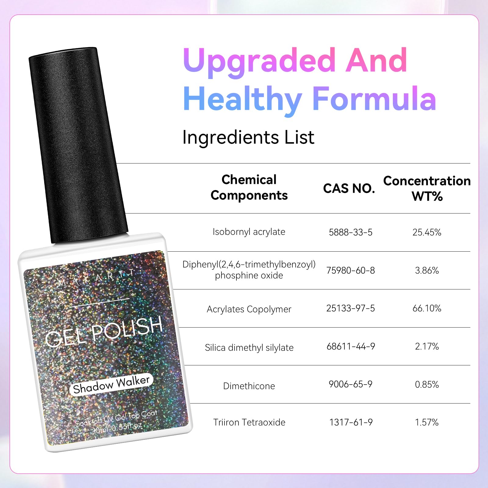 Makartt bottle next to ruler showing 10ml scale and travel-friendly benefit