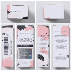 Makartt polish swatched over nude base showing soft holographic shift benefit